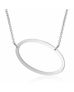 Minimalism Polishing Letter Pendent Stainless Steel Necklace-Steel Color-O