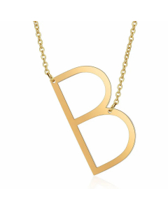 Minimalism Polishing Letter Pendent Stainless Steel Necklace-Gold Color-B
