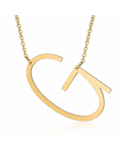Minimalism Polishing Letter Pendent Stainless Steel Necklace-Gold Color-G