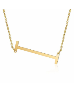 Minimalism Polishing Letter Pendent Stainless Steel Necklace-Gold Color-I