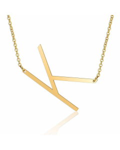 Minimalism Polishing Letter Pendent Stainless Steel Necklace-Gold Color-K