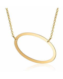 Minimalism Polishing Letter Pendent Stainless Steel Necklace-Gold Color-O
