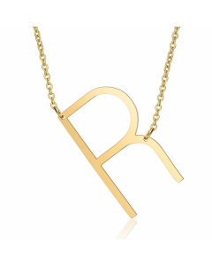 Minimalism Polishing Letter Pendent Stainless Steel Necklace-Gold Color-R