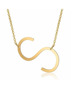 Minimalism Polishing Letter Pendent Stainless Steel Necklace-Gold Color-S