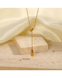 Simple Style Plating Water Droplets Stainless Steel Necklace