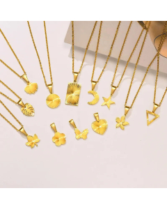 Minimalism Star Square Stainless Steel Plating Pendant Necklace Colorza