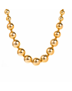 Casual Gold Plated Snake Beads Titanium Steel Plating Necklace Colorza
