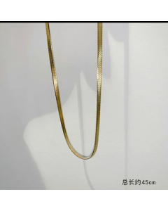 Fashion Snake Bone Flat Necklace Titanium Steel Choker Colorza