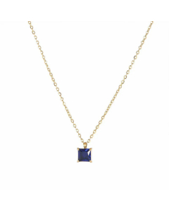 Classic Geometric Inlay Zircon Titanium Steel Pendant Necklace Colorza 
