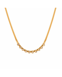 Elegant Geometric Plating Zircon Titanium Steel Necklace Colorza