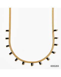 Retro Square Zircon Inlaid Stainless Steel Necklace Wholesale