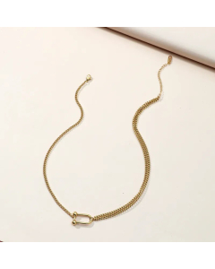 Plain Solid Color Layered Chain Plating Titanium Steel Necklaces Colorza 