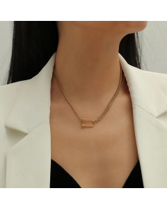 Plain Solid Color Layered Chain Plating Titanium Steel Necklaces Colorza 