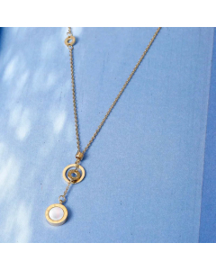 Fashion Round Roman Numerals Titanium Steel Plating Pendant Necklace Colorza