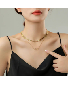 Fine Quality Solid Color Plating Layered Titanium Steel Necklaces Colorza 