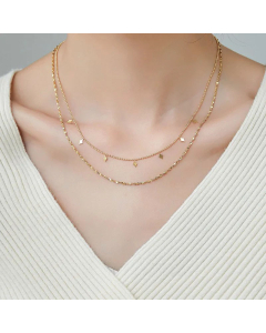 Fashion Layered Rhombus Star Titanium Steel Necklaces Colorza