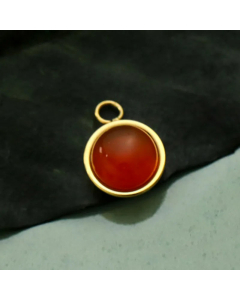 Classic Gold Plated Round Agate Titanium Steel Necklace Colorza -pendant_only-Red