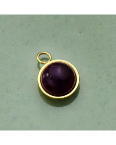 Classic Gold Plated Round Agate Titanium Steel Necklace Colorza -pendant_only-Purple