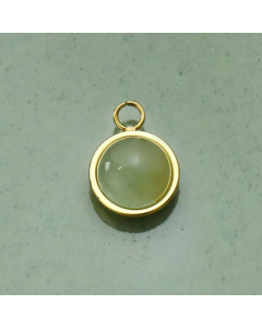 Classic Gold Plated Round Agate Titanium Steel Necklace Colorza -pendant_only-Green