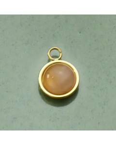 Classic Gold Plated Round Agate Titanium Steel Necklace Colorza -pendant_only-Pink