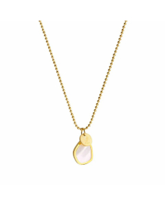 Daily Irregular Coin Titanium Steel Plating Pendant Necklace Colorza