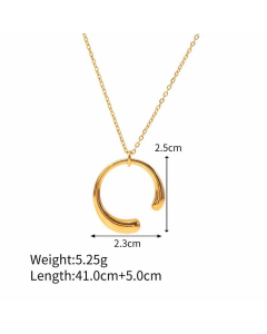 Fashion Moon Plating Artificial Diamond Stainless Steel Pendant Necklace