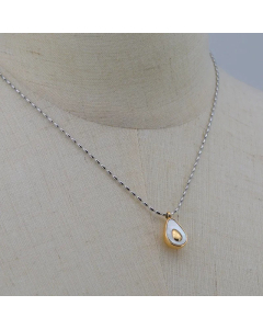 Fashion Fruit Avocado Pendent Titanium Steel Shell Necklace Colorza