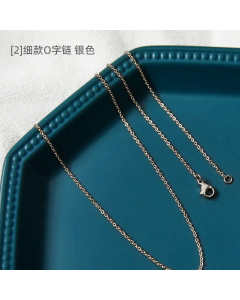 Plain Solid Color O-Shaped Room Bead Hemp Flowers Chain Titanium Steel Necklace Colorza