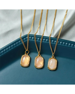 Minimalism Square Pendant Titanium Steel Plating Necklace Colorza
