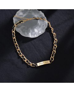 Fashion Geometric Letter Forever Stainless Steel Plating Necklace Colorza