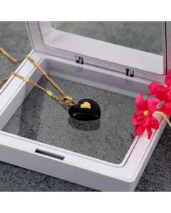Fashion Heart Shape Pendant Resin Titanium Steel Plating Necklace Colorza
