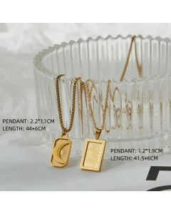 Fashion Plating Sun Moon Titanium Steel Pendant Necklace Colorza