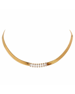 Fashion Square Stainless Steel Plating Inlay Zircon Necklace Colorza