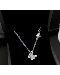 Elegant Butterfly Pendant Stainless Steel Plating Necklace Colorza