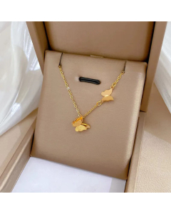 Elegant Butterfly Pendant Stainless Steel Plating Necklace Colorza