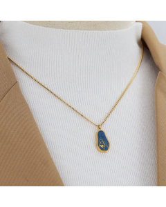 Retro Enamel Pendant Portrait Titanium Steel Necklace Colorza