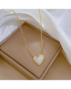Fashion Heart Shape Pendant Titanium Steel Plating Necklace Colorza 