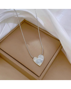 Fashion Heart Shape Pendant Titanium Steel Plating Necklace Colorza 