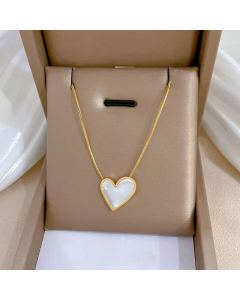 Fashion Heart Shape Pendant Titanium Steel Plating Necklace Colorza 