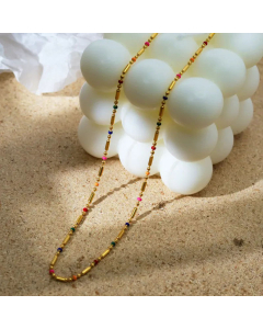 Fashion Enamel Geometric Titanium Steel Necklace Colorza