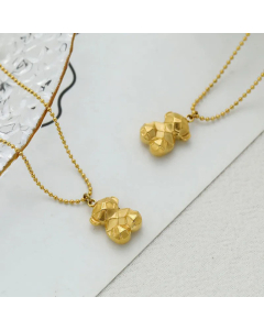 Cute Bear Pendent Titanium Steel Plating Necklace Colorza 