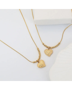 Fashion Heart Shape Gold PlatedTitanium Steel Necklace Colorza
