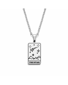 Casual Tarot Tag Pendant Stainless Steel Necklace Colorza