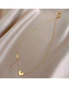 Fashion Plating Heart Shape Titanium Steel Necklace Colorza 