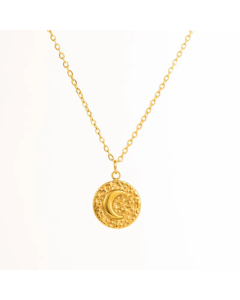 Fashion Sector Eye Gold Plated Natural Stone Zircon Pendant Stainless Steel Necklace Colorza