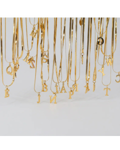 Fashion Letter Pendant Plating Snake Chain Titanium Steel Necklace Colorza 