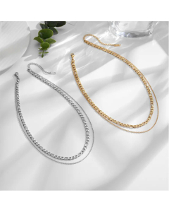 Fashion Solid Color Layered Figaro Chain Titanium Steel Necklaces Colorza 