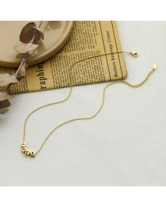 Minimalism Letter Luck Square Titanium Steel Plating Necklace Colorza 