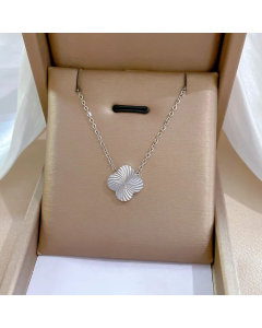 Minimalism Four Leaf Clover Titanium Steel Plating Necklace Colorza