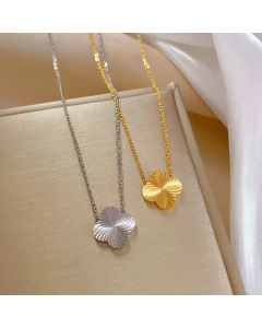 Minimalism Four Leaf Clover Titanium Steel Plating Necklace Colorza